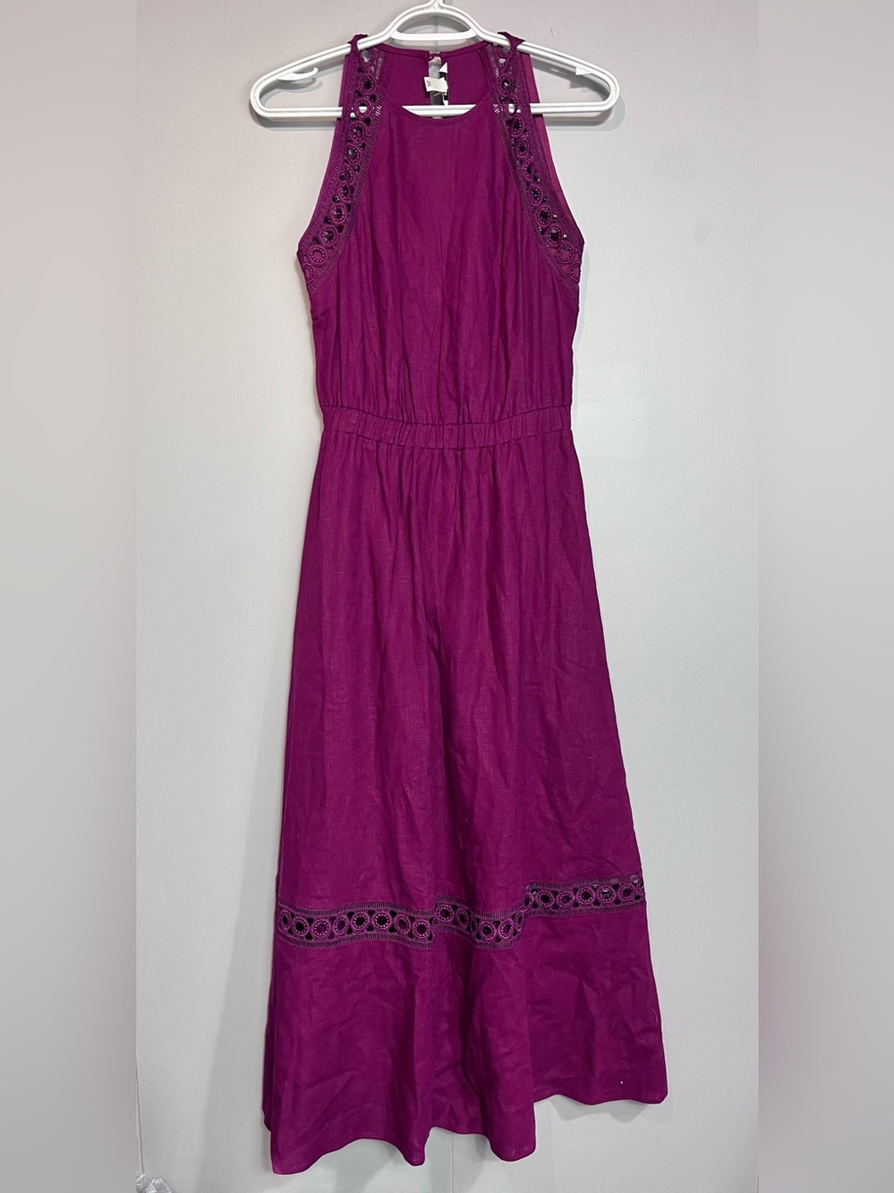 RW&CO XS Petite Magenta Linen Blend Maxi Dress NWT